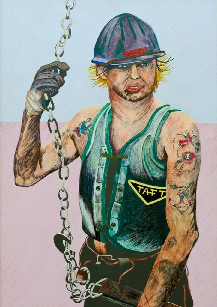 Brian-Mariott-Derrickman-Brian-Parker-Artist Portrait of a worker, just loved his expression.