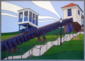 The Cliff Lift - Acrylic on paper 50x70 cm